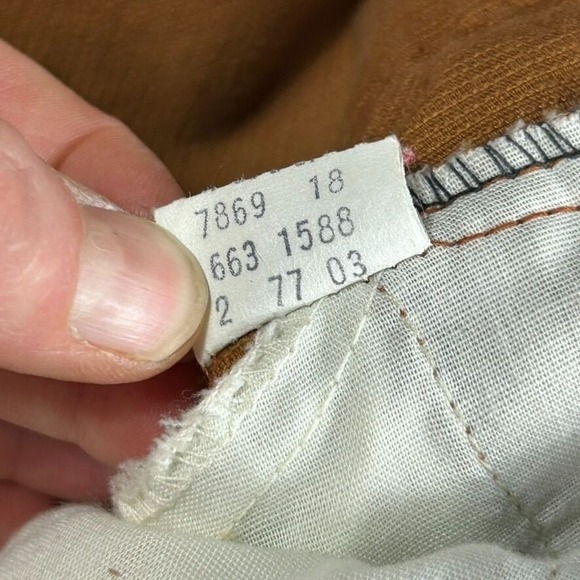 Vintage Levis Brown Corduroy Pants White Tab Mens 38x31 USA Made 80s Talon Zip - Picture 7 of 12